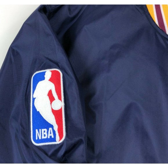 Cleveland Cavaliers NBA Mitchell Ness Men Large 1/4 Zip Blue Yellow Nylon Jacket - Picture 8 of 10